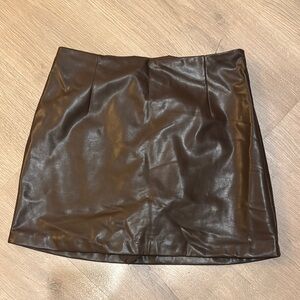 Abercrombie Brown Leather Skirt